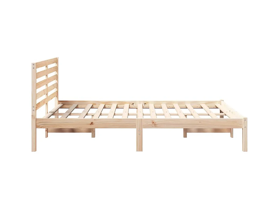 Cadre de lit Marron 140 x 190 cm Bois massif en pin