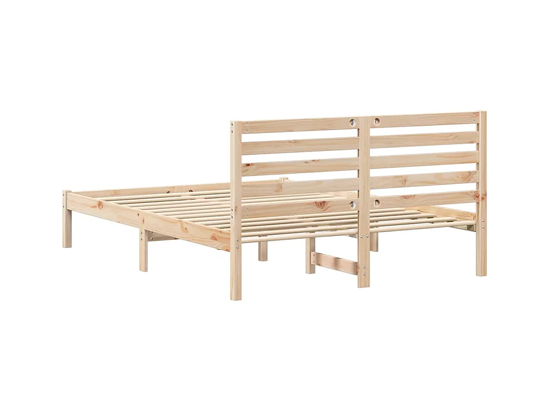 Cadre de lit Marron 140 x 190 cm Bois massif en pin