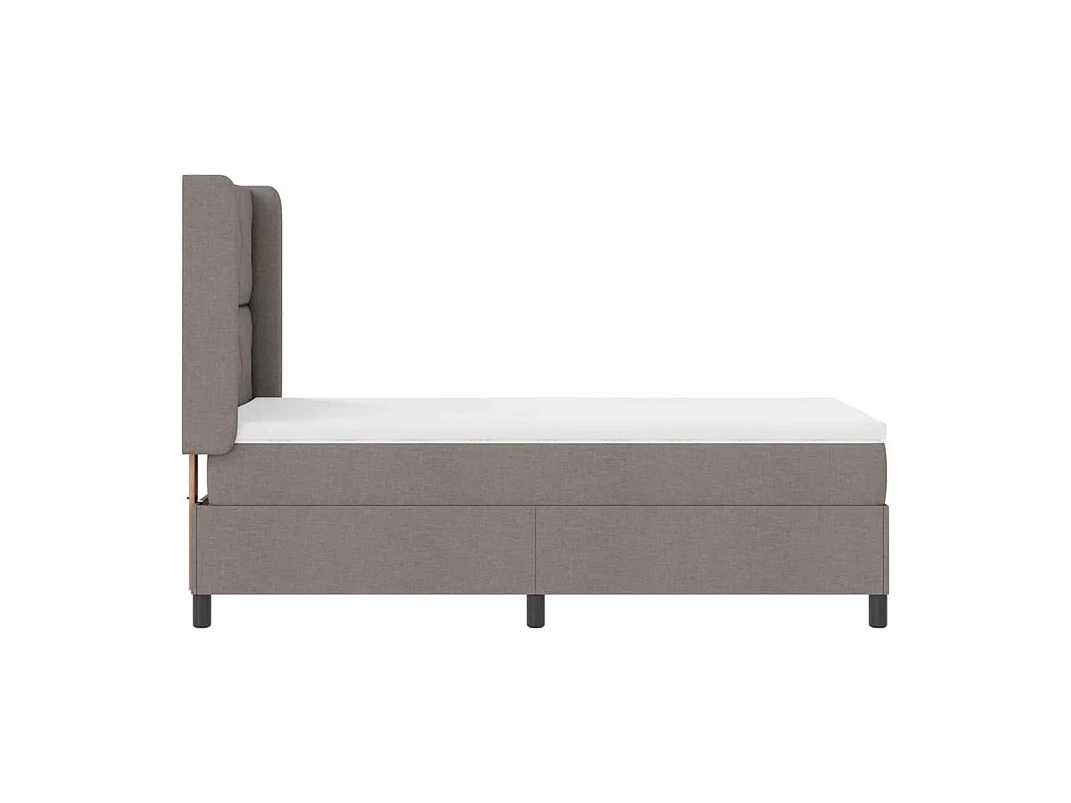 Boxspring bed met matras met hoofdeinde Taupe 90 x 200 cm Stof