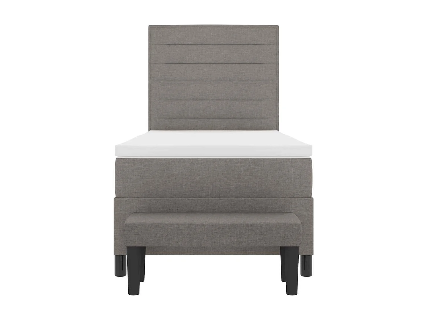 Cama tipo Box Spring con colchón Taupé 100 x 200 cm tela