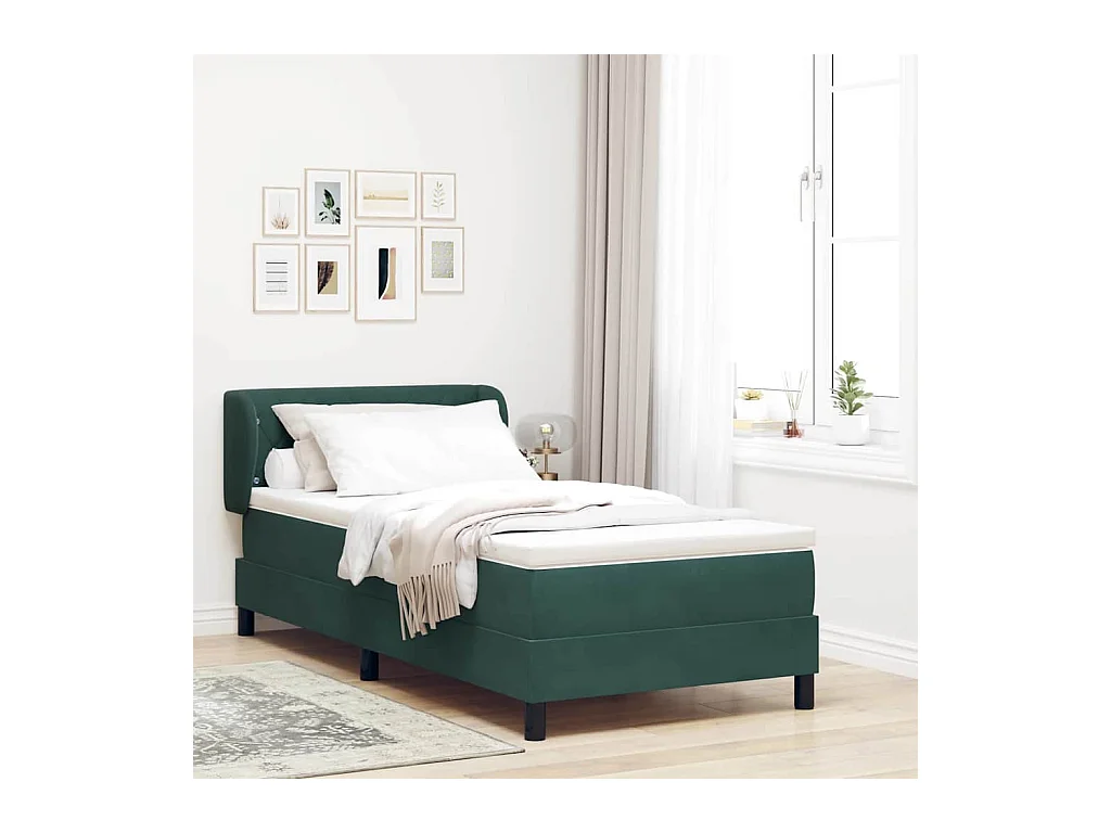 Boxspringbed met Matras Donkergrijs 80x200 cm Fluweel