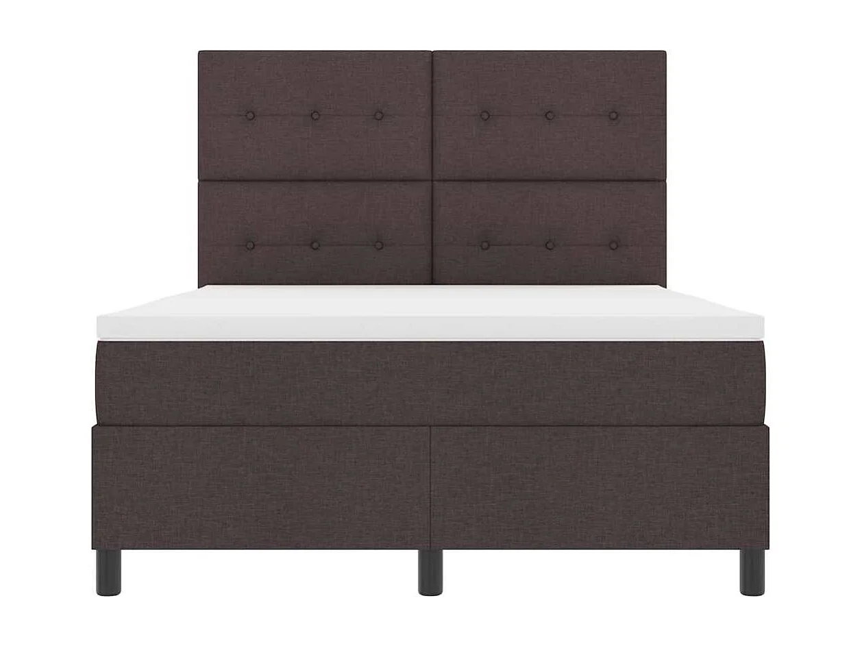 Cadre de lit avec matelas Marron foncé 160 x 200 cm tissu