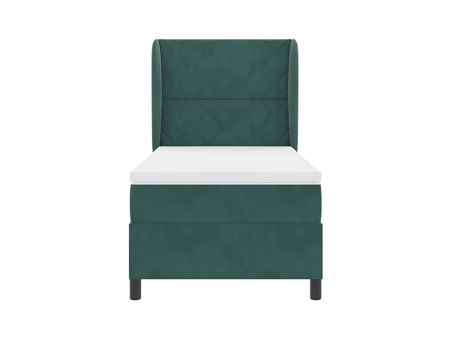 Cama Box com colchão Verde-escuro 100 x 200 cm Veludo