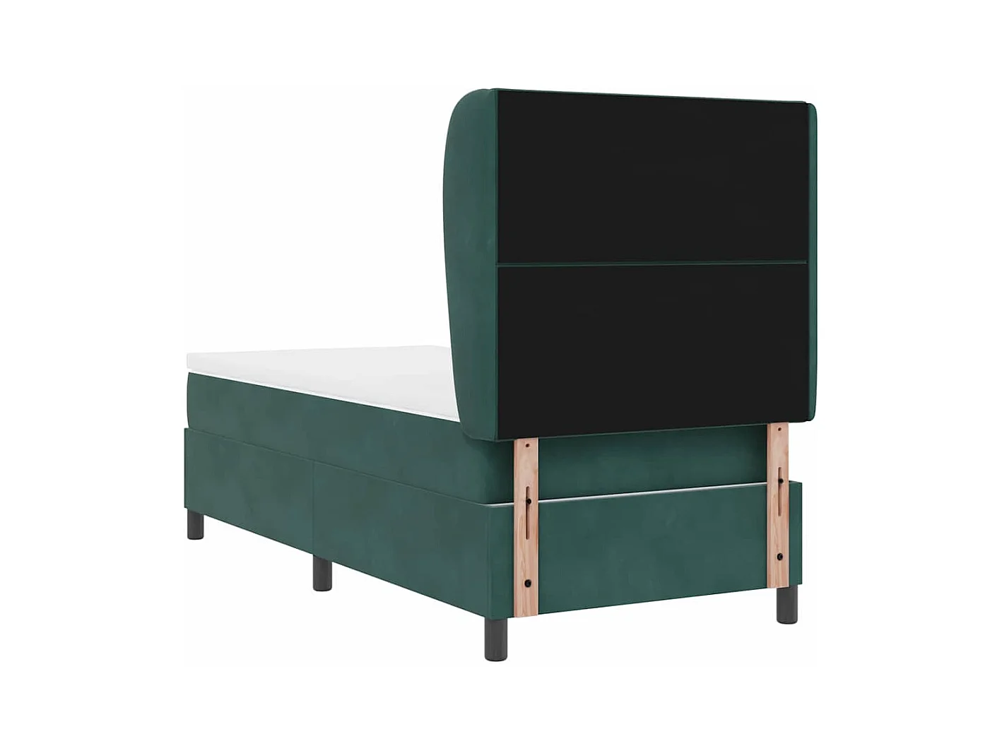 Cama Box com colchão Verde-escuro 100 x 200 cm Veludo