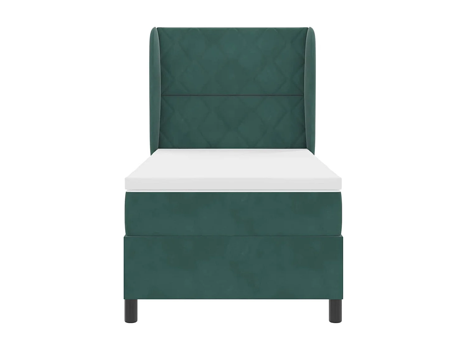 Cama tipo Box Spring Verde oscuro 100 x 200 cm Terciopelo