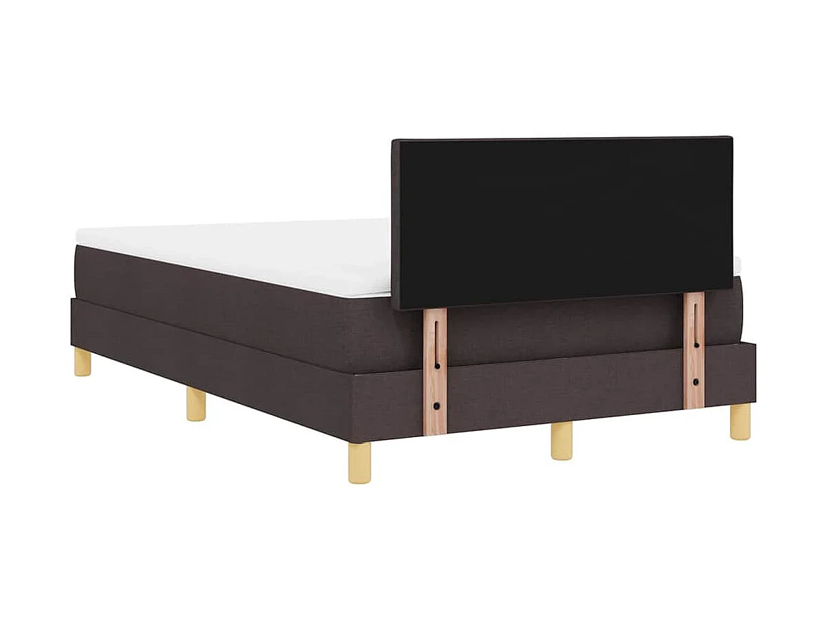 Cama box spring con colchón Marrón oscuro 120 x 190 cm tela