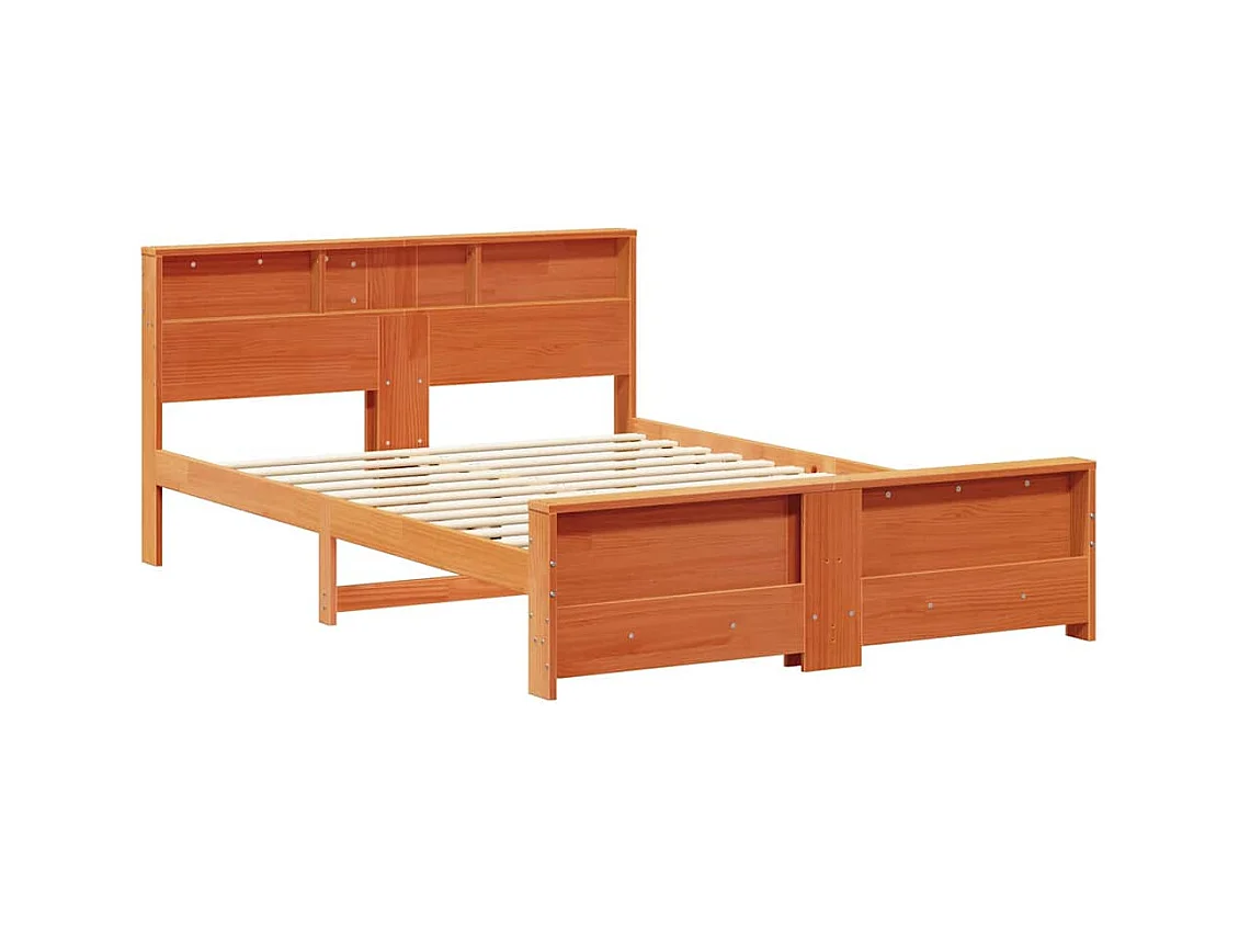 Cadre de lit Marron cire 140 x 200 cm Bois massif en pin