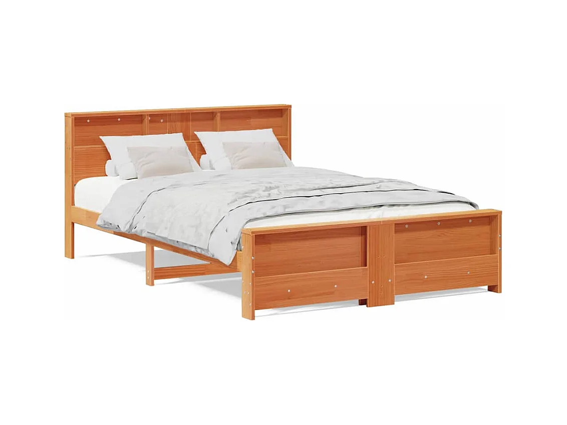 Cadre de lit Marron cire 140 x 200 cm Bois massif en pin