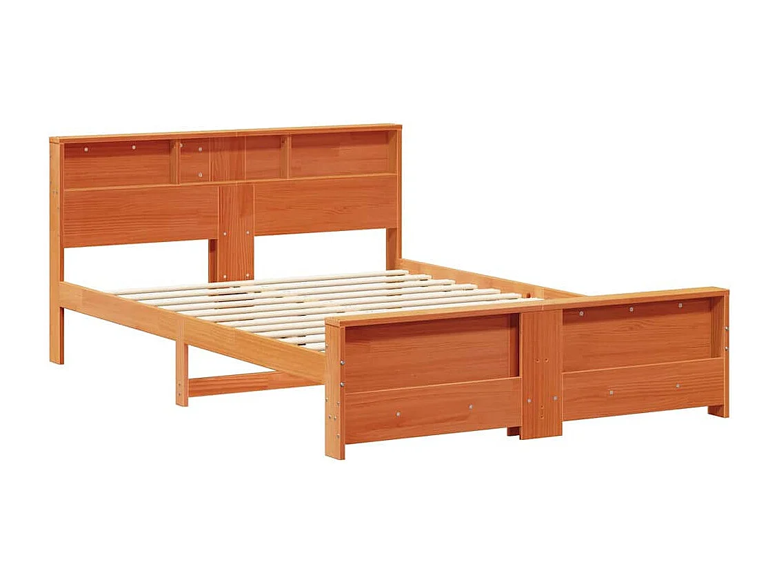 Cadre de lit Marron cire 140 x 200 cm Bois massif en pin