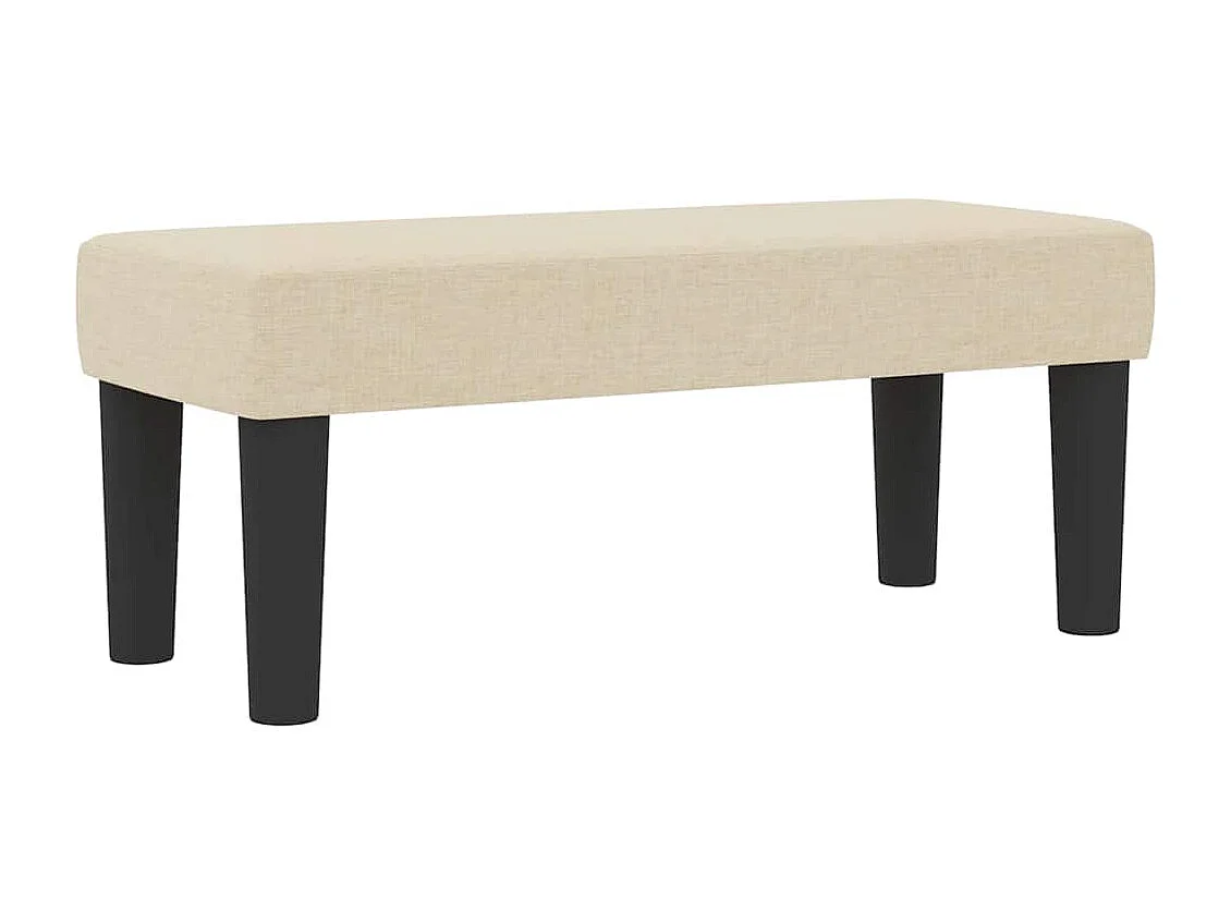 Cama Box com colchão com cabeceira Creme 80 x 200 cm tecido