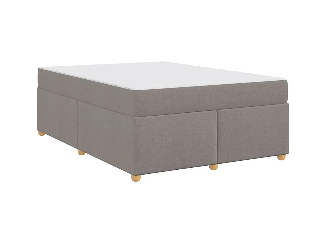 Cadre de lit avec matelas Taupe 160 x 200 cm tissu