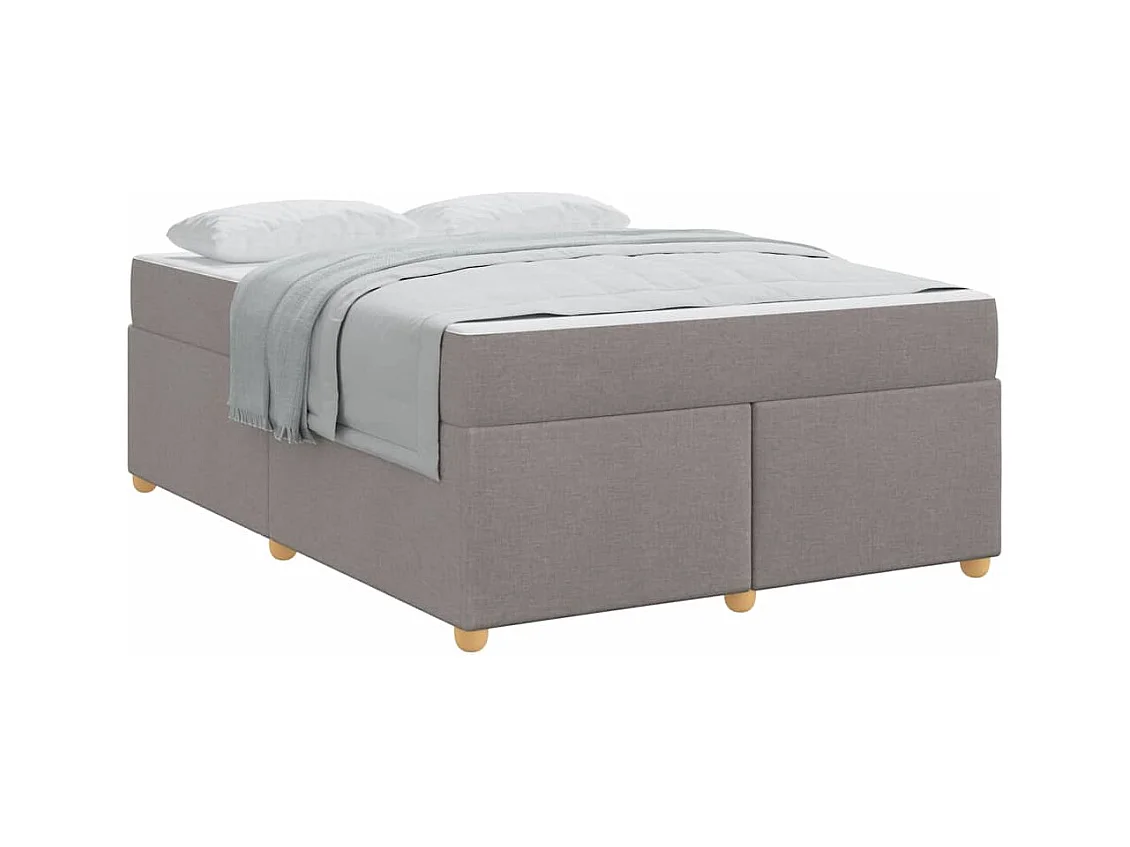 Cadre de lit avec matelas Taupe 160 x 200 cm tissu