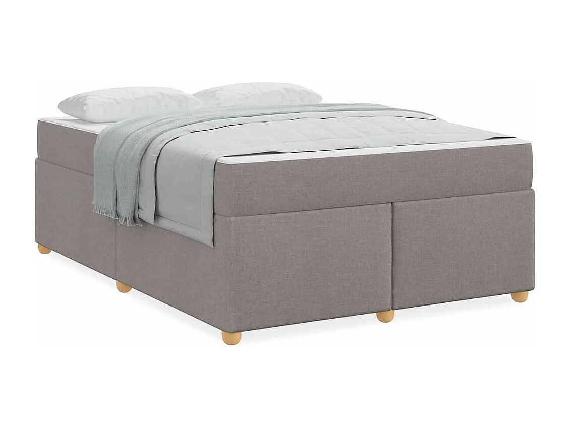 Cadre de lit avec matelas Taupe 160 x 200 cm tissu