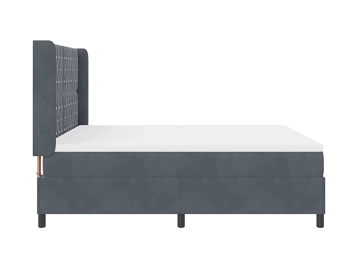 Cama con Box Spring LED y Colchón Gris oscuro 180 x 200 cm