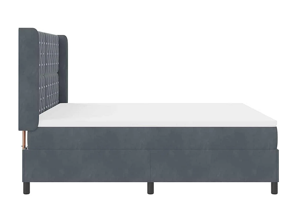 Cama con Box Spring LED y Colchón Gris oscuro 180 x 200 cm