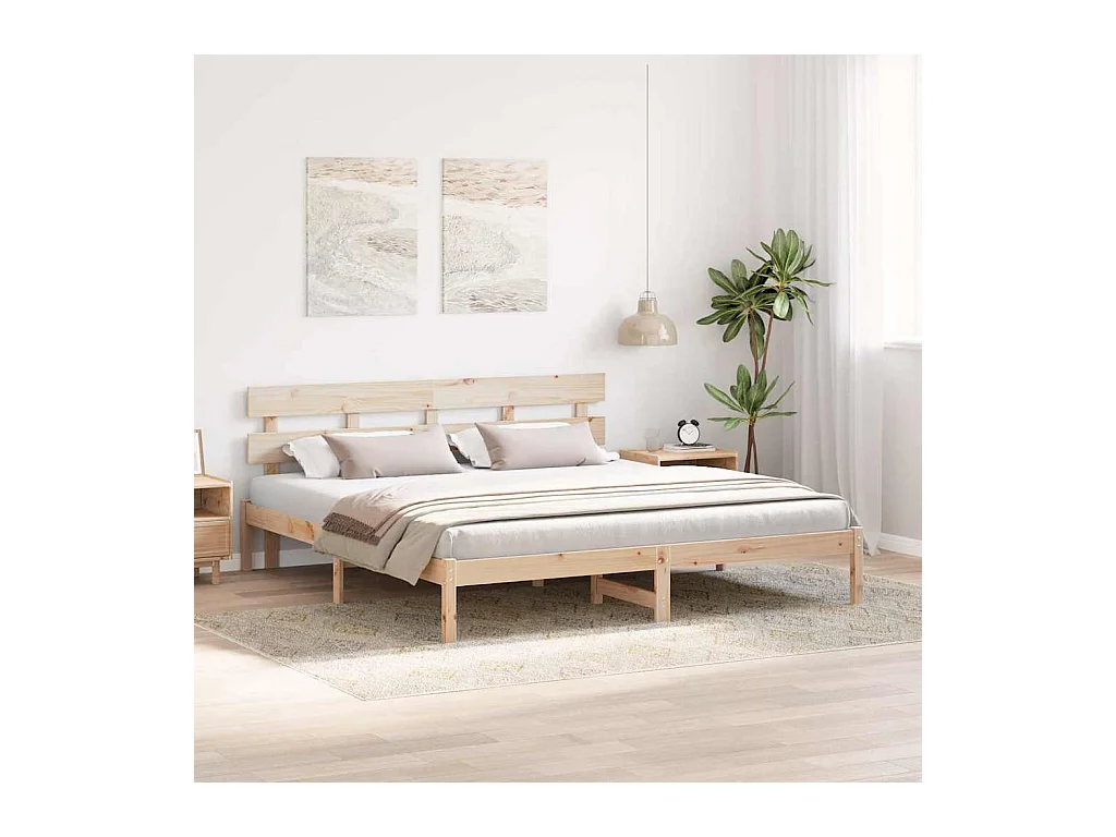 Cadre de lit Marron 180 x 200 cm Bois de pin massif