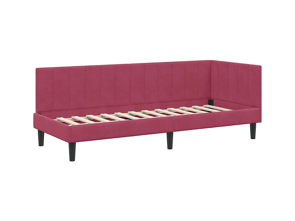 Cadre de lit d'angle Rouge bordeaux 80 x 200 cm Velours