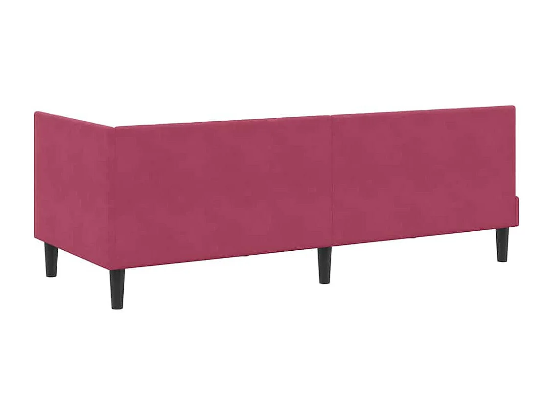 Cadre de lit d'angle Rouge bordeaux 80 x 200 cm Velours