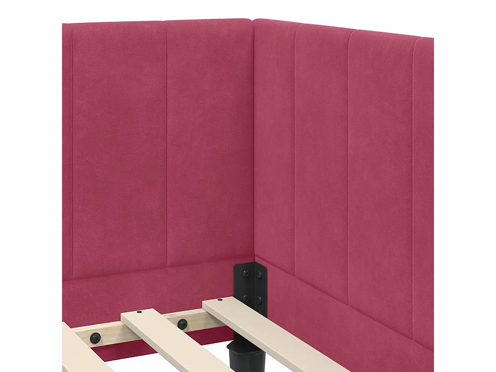 Cadre de lit d'angle Rouge bordeaux 80 x 200 cm Velours