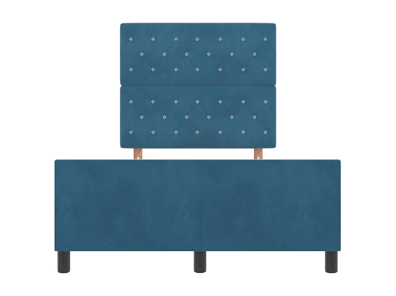 Cadre de lit avec tête de lit Bleu foncé 120 x 200 cm Velours