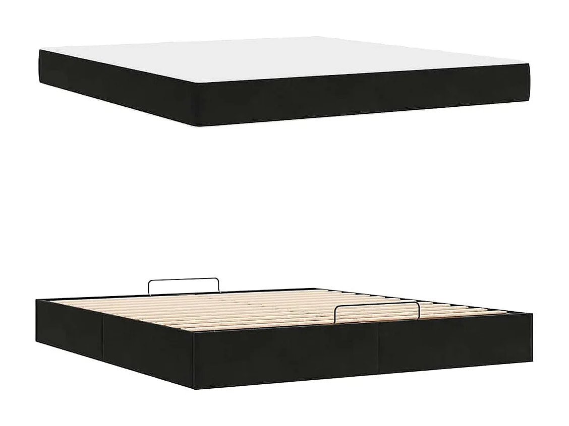 Cadre de lit Noir 180 x 200 cm Velours