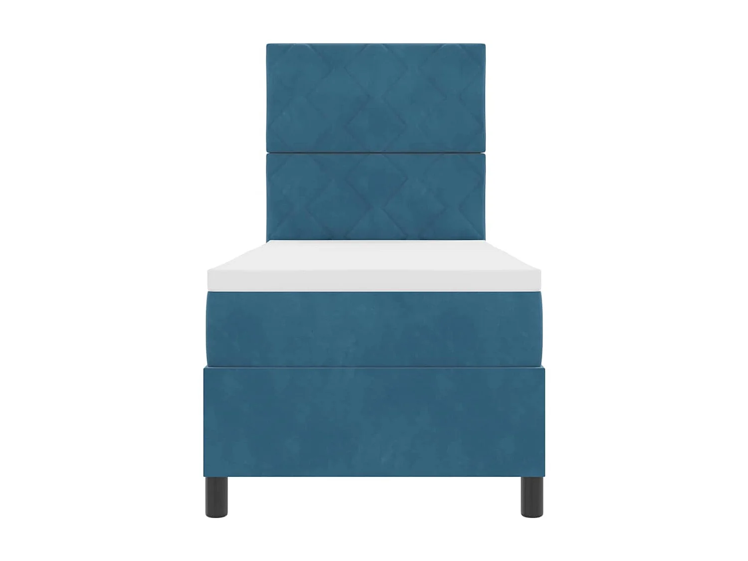 Cama Box com colchão Azul escuro 80 x 200 cm Veludo