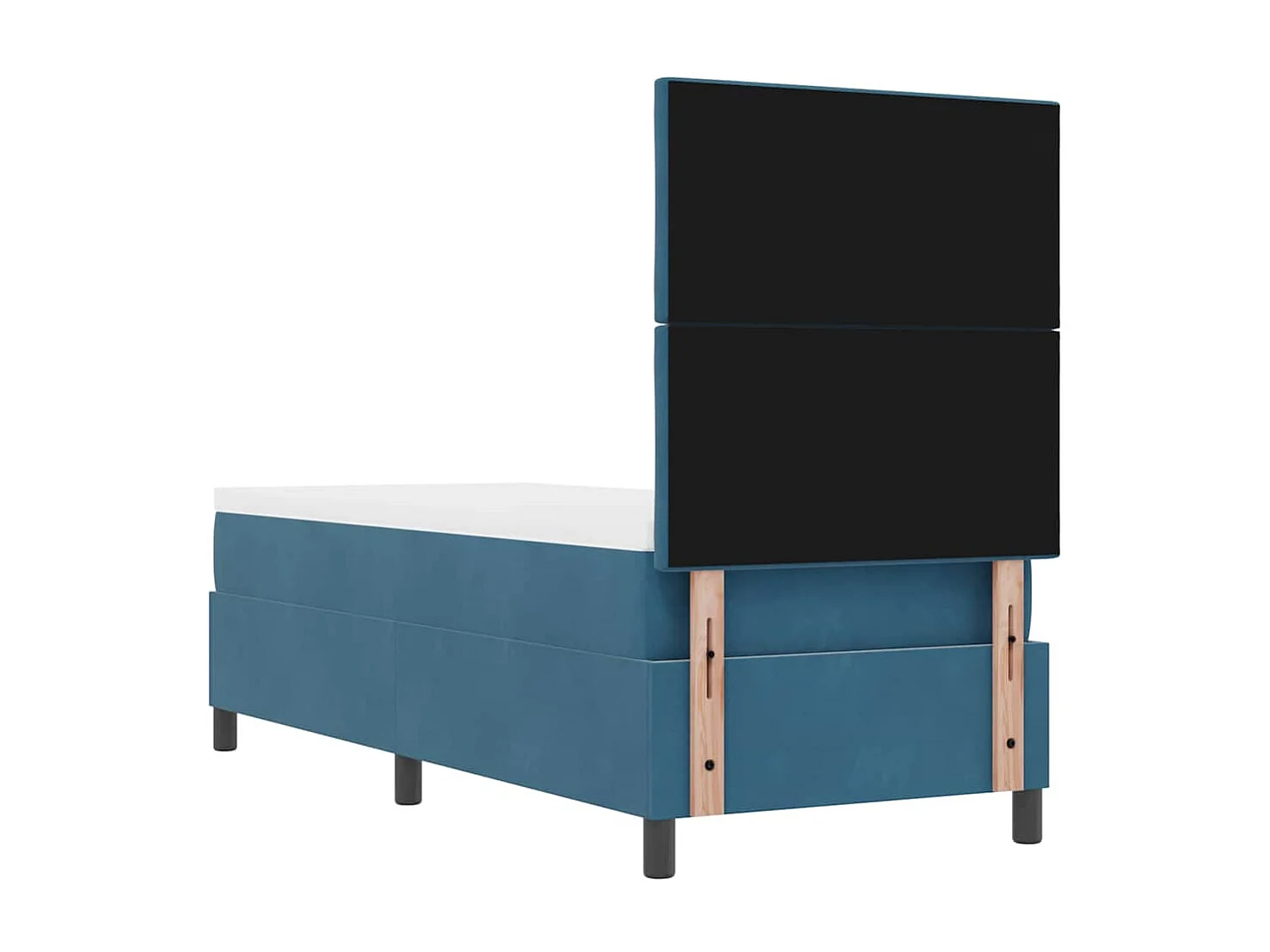 Cama Box com colchão Azul escuro 80 x 200 cm Veludo
