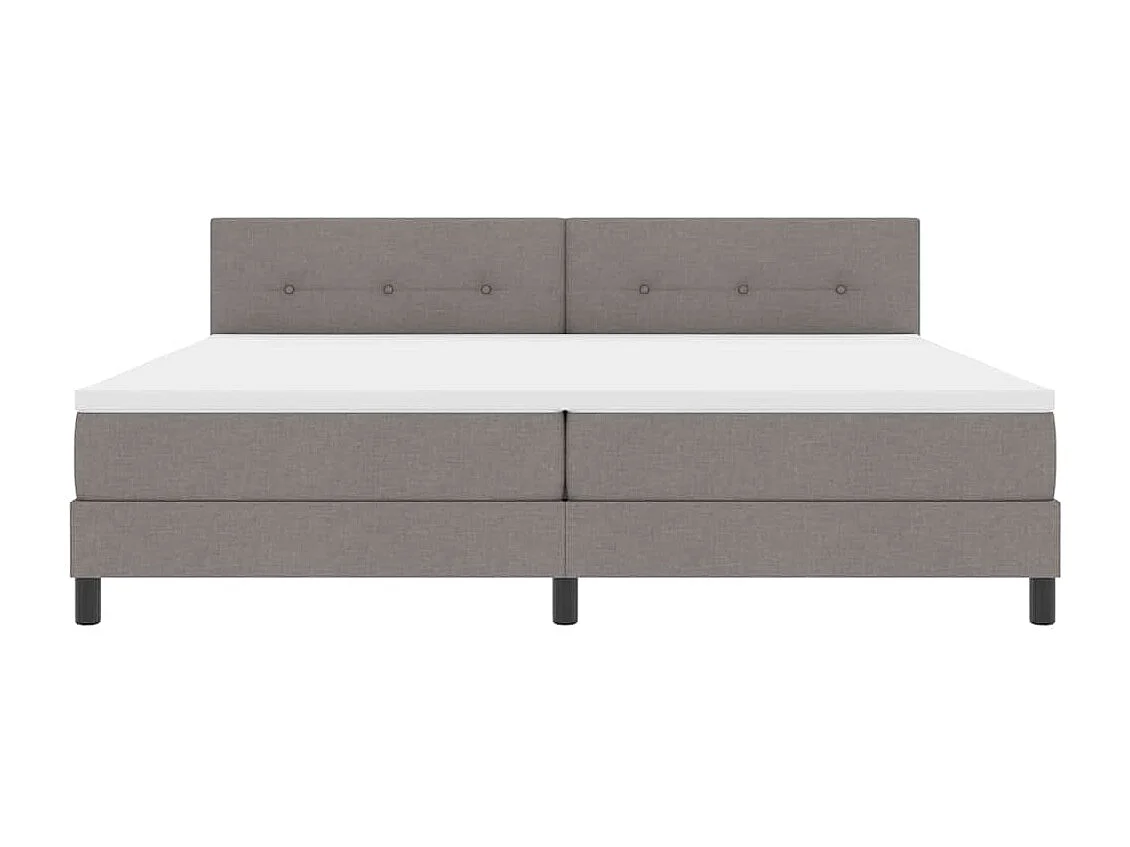 Cama box spring con colchón con colchón Taupé 200 x 200 cm tela
