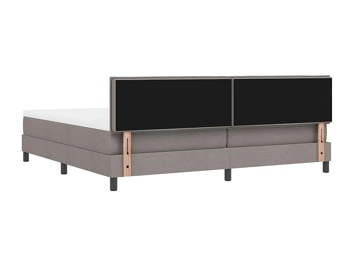 Cama box spring con colchón con colchón Taupé 200 x 200 cm tela