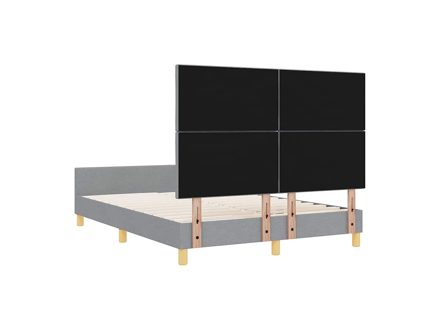 Estructura de cama con cabecera Gris claro 160 x 200 cm tela