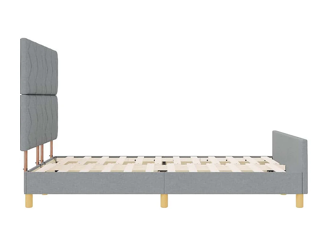 Estructura de cama con cabecera Gris claro 160 x 200 cm tela