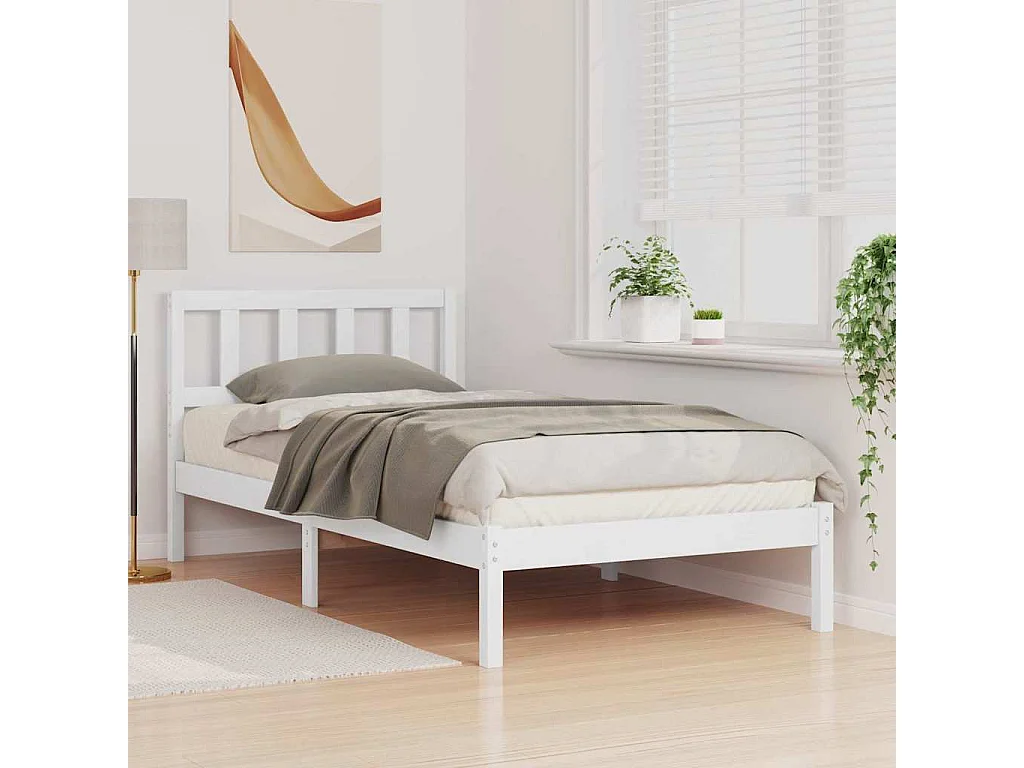 Estructura de cama 75 x 190 cm Madera maciza de pino