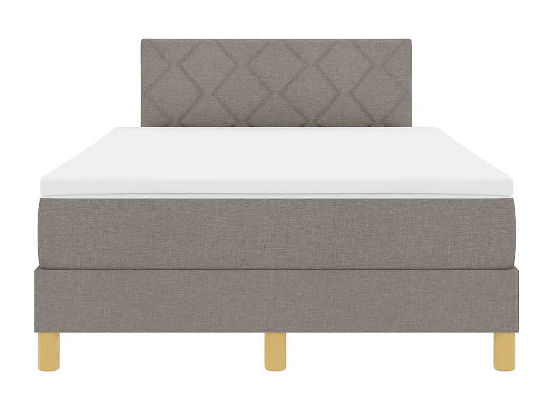 Cadre de lit avec matelas Taupe 120 x 190 cm tissu
