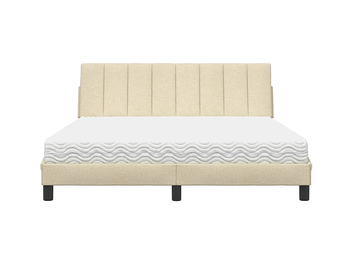 Bed met matras "Hanko" stof crèmekleurig 160x200 cm