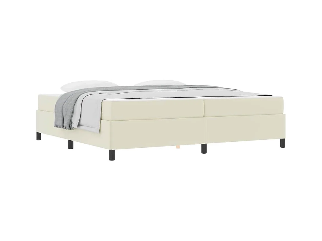 Cadre de lit avec matelas Crème 200 x 200 cm Faux cuir