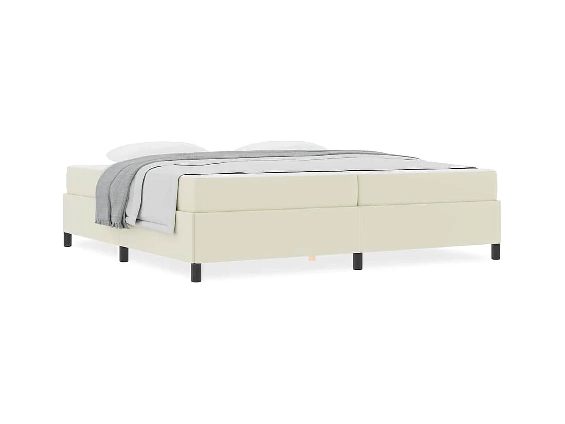 Cadre de lit avec matelas Crème 200 x 200 cm Faux cuir