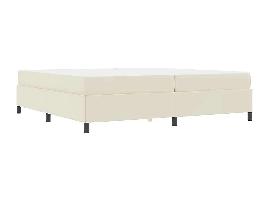 Cadre de lit avec matelas Crème 200 x 200 cm Faux cuir