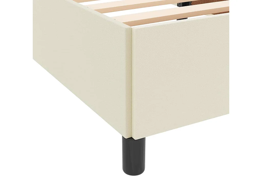 Cadre de lit avec matelas Crème 200 x 200 cm Faux cuir