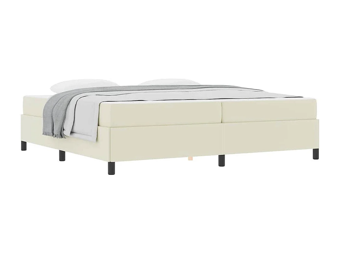 Estrutura de cama com colchão com colchão Creme 200 x 200 cm