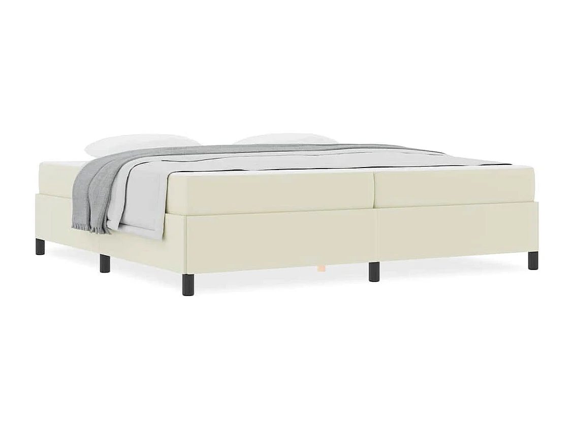 Estrutura de cama com colchão com colchão Creme 200 x 200 cm