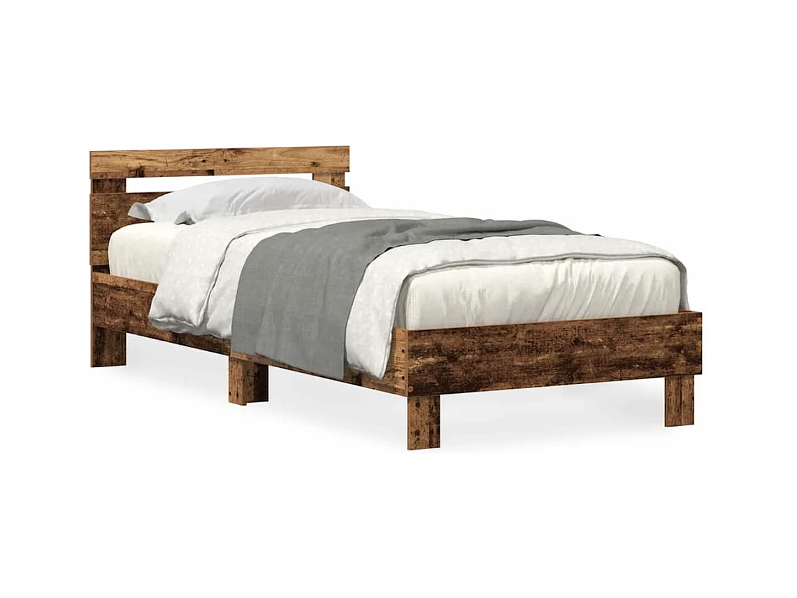 Estructura de cama con cabecera Madera vieja 100 x 200 cm