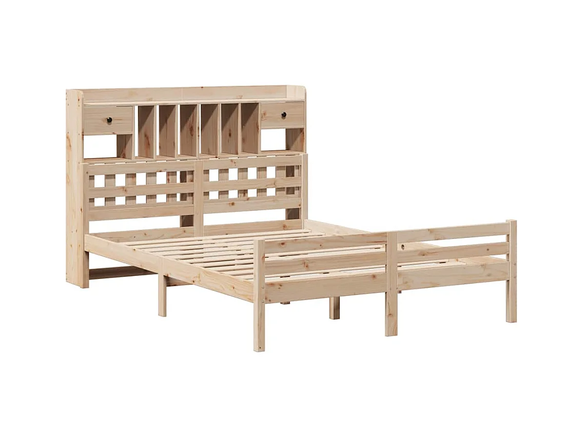Cama com estante sem colchão 160x200 cm pinho maciço