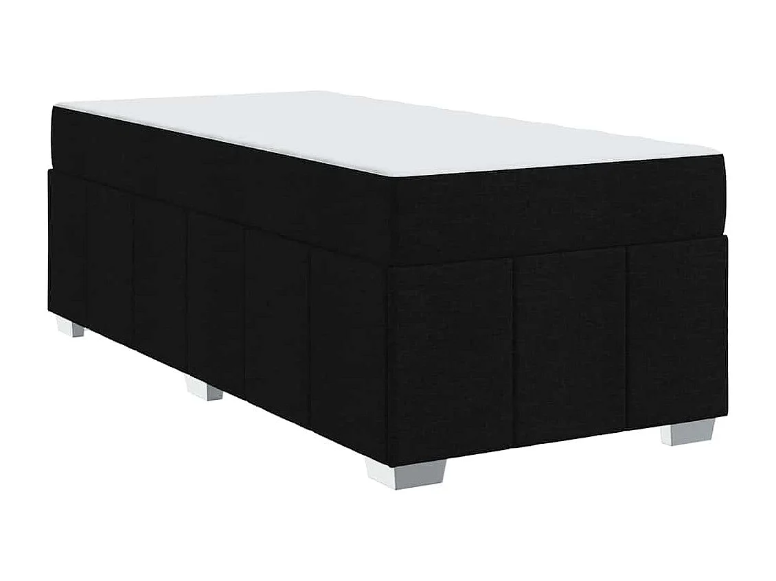 Cadre de lit avec matelas Noir 120 x 190 cm tissu