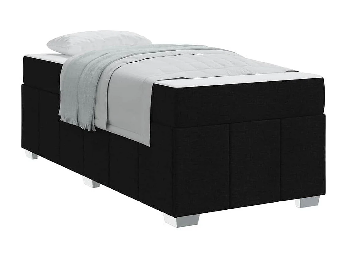 Cadre de lit avec matelas Noir 120 x 190 cm tissu