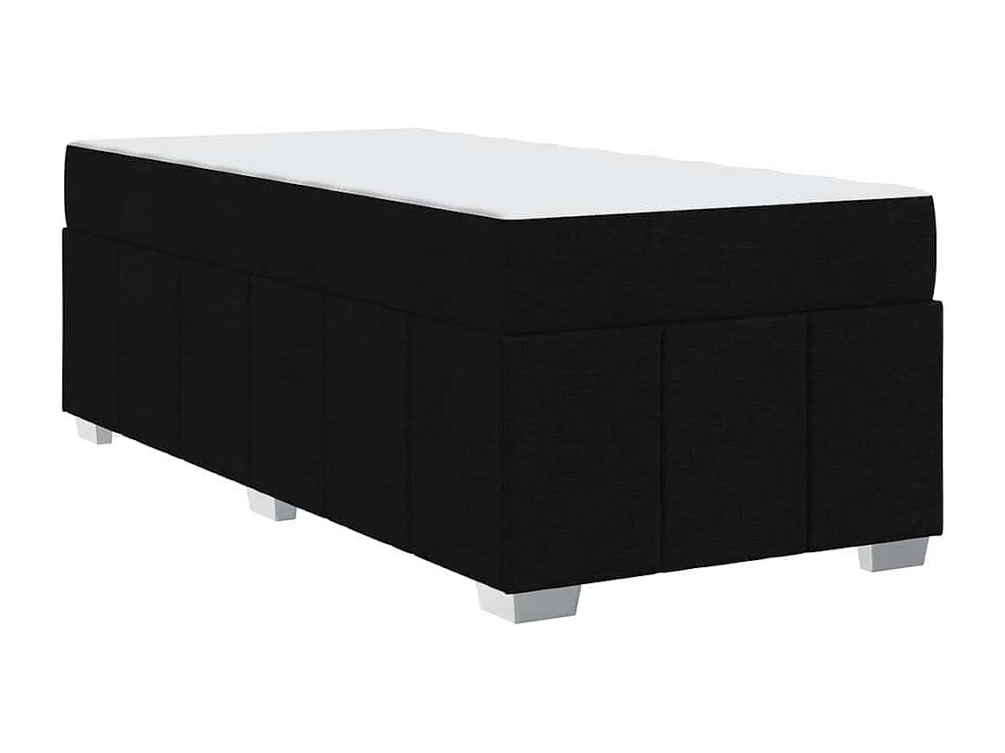 Cadre de lit avec matelas Noir 120 x 190 cm tissu