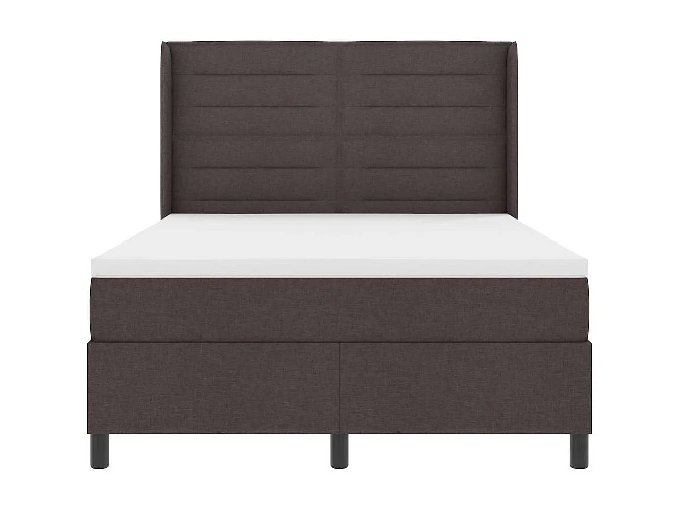 Cama tipo Box Spring Marrón oscuro 140 x 200 cm tela