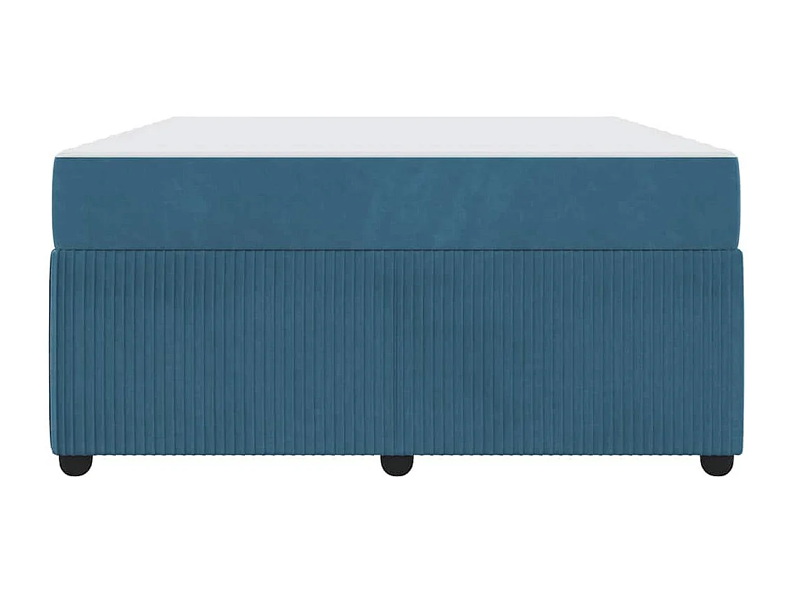 Cadre de lit avec matelas Bleu 160 x 200 cm Velours