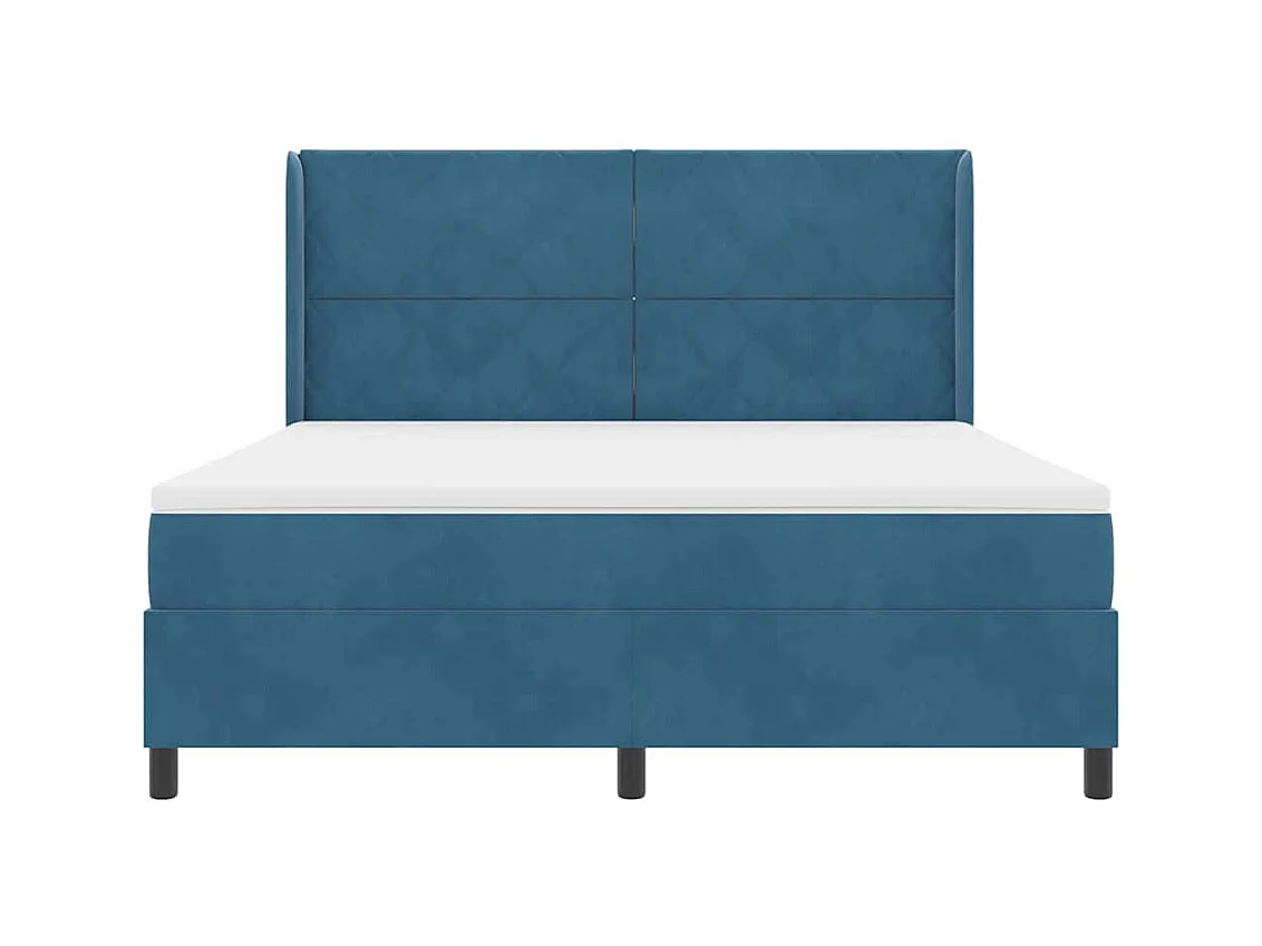 Cadre de lit avec Matelas LED Bleu 180 x 200 cm Velours