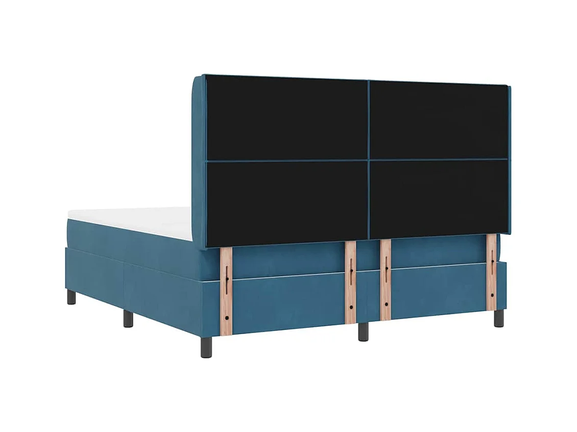 Cadre de lit avec Matelas LED Bleu 180 x 200 cm Velours
