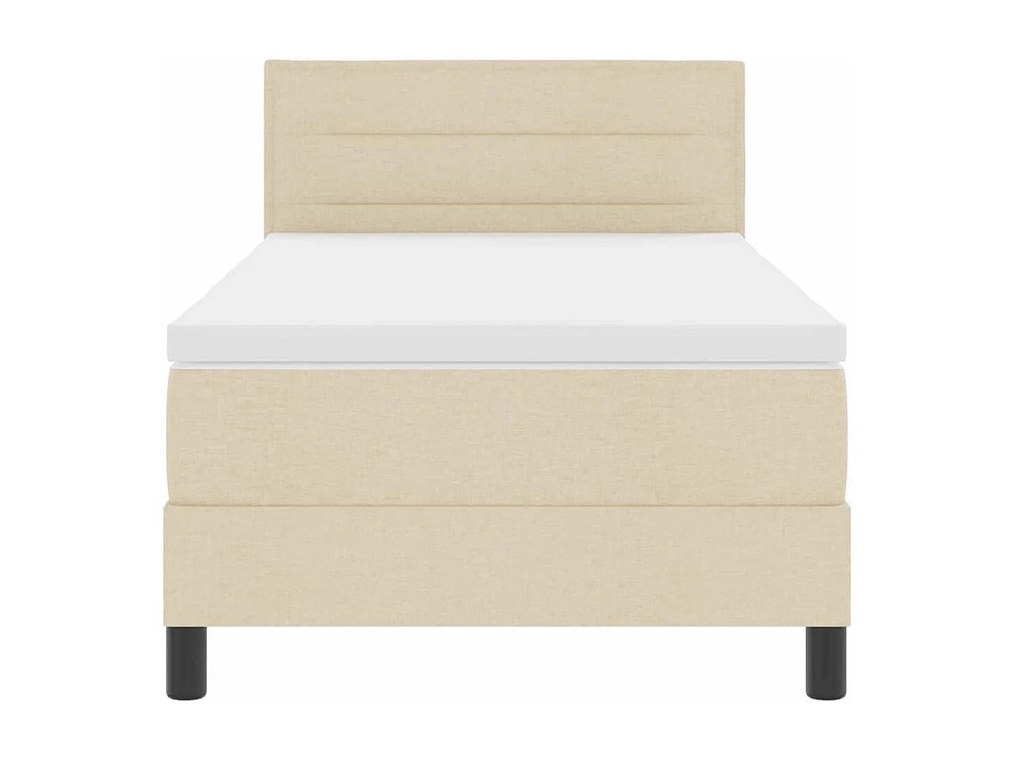 Cadre de lit avec matelas avec matelas Crème 90 x 190 cm tissu